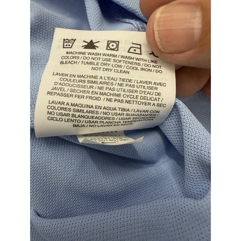 Nike Polo Shirt Mens Large Blue Geometric Golf Tour Performance Short Sleeve - Picture 6 of 9